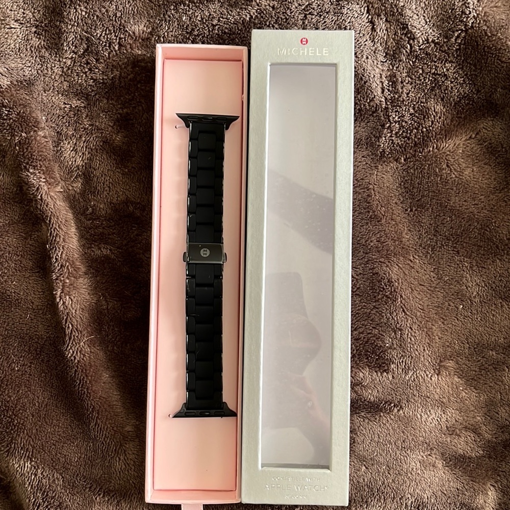 Michele Black Scilicone Apple Watch Band 38/40MM